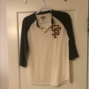 Mens San Francisco Giants Baseball Tee - Cream and Black